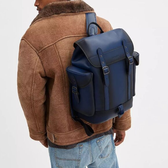 🥰 Coach Hitch Backpack Deep Blue - Picture 5 of 16